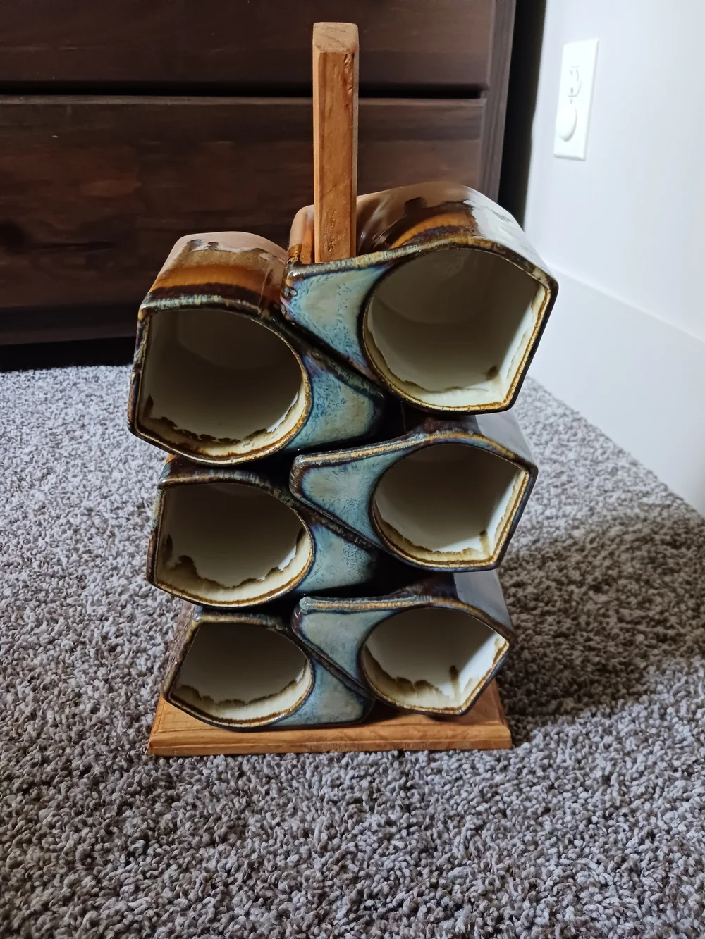 Vintage Roldofo Padilla Stoneware Mug Set With Stand
